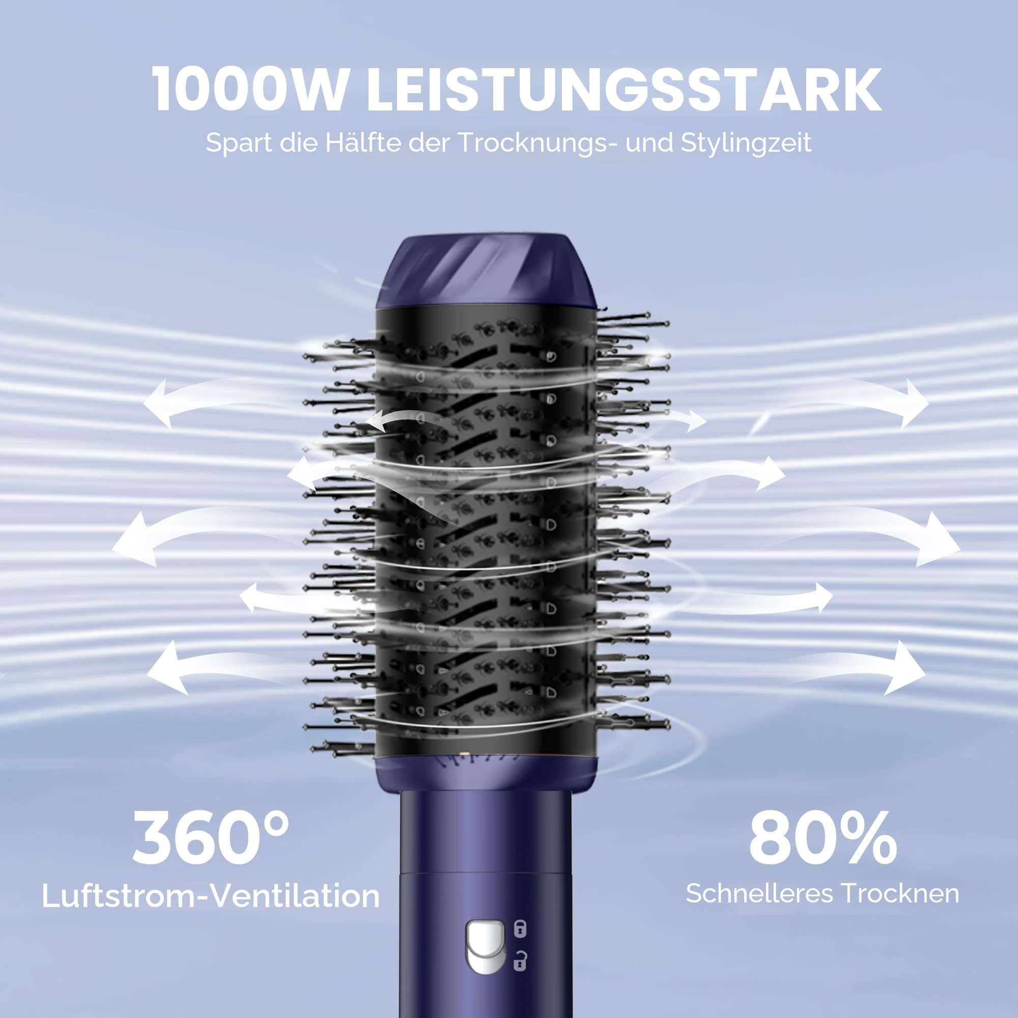 UKLISS 6 in 1 Hairstyler & Haartrockner, Haarstyler Set mit Warmluft Lockenstab