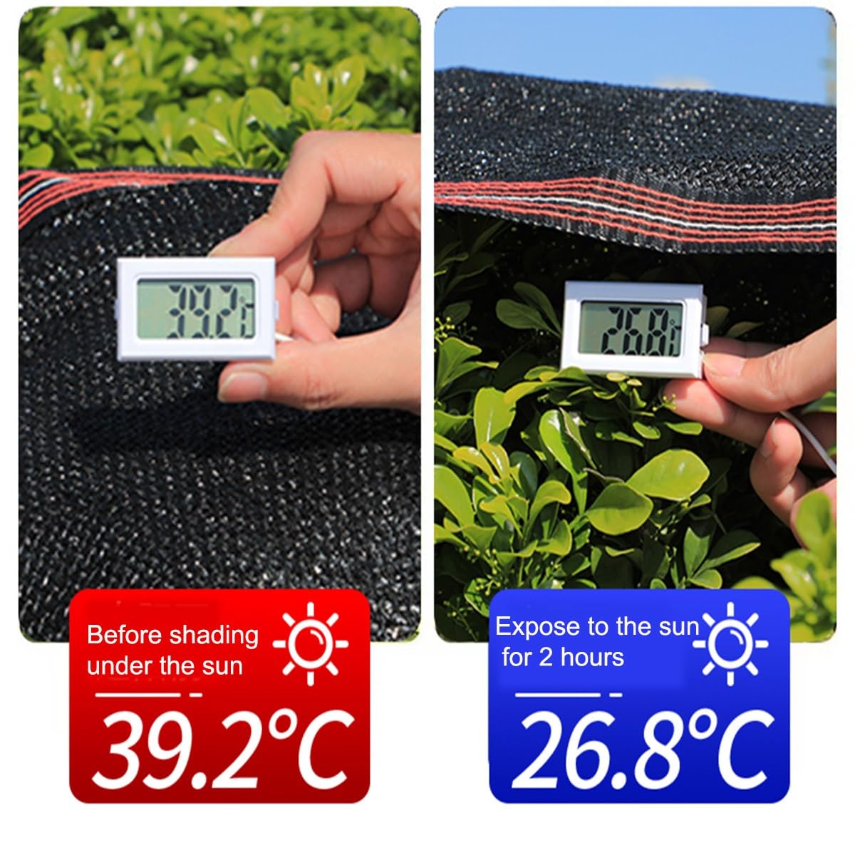 Rete ombreggiante impermeabile, 4 x 10 m, nera, 70% tessuto ombreggiante da giardino, con occhielli, perfetta per piante, balcone, patio, stagno, pollaio, protezione