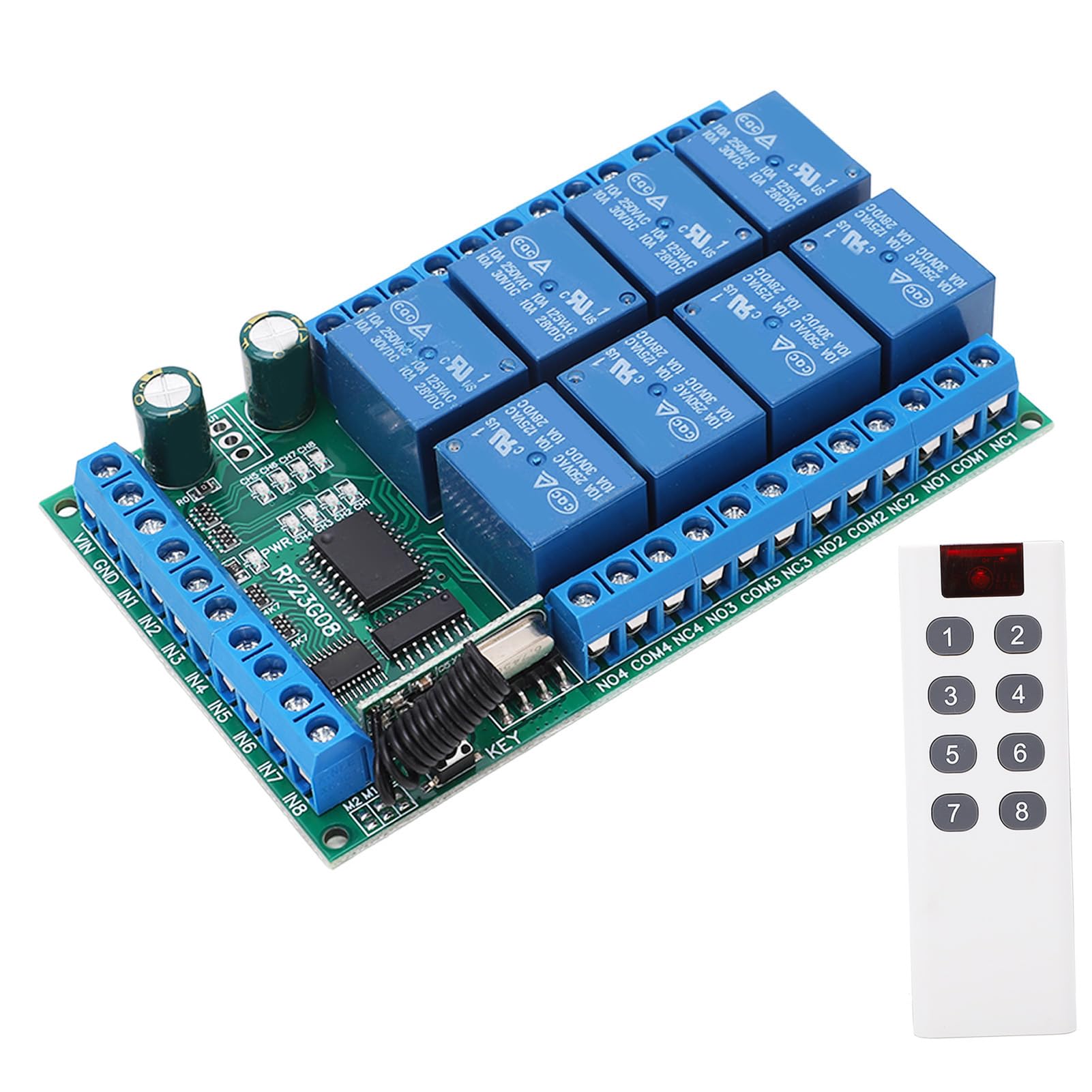 Modulo controllo remoto 8 canali, scheda commutazione wireless codice fisso (5V)