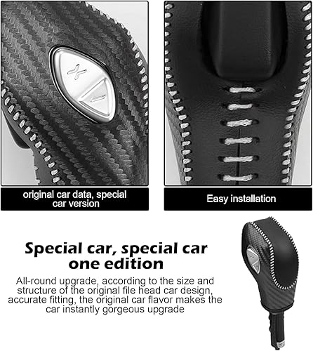 Miniatura 6 de 1 funda para perilla de palanca de cambios automática, borde de perilla de cambio, funda de cuero para freno de mano, accesorios para el interior