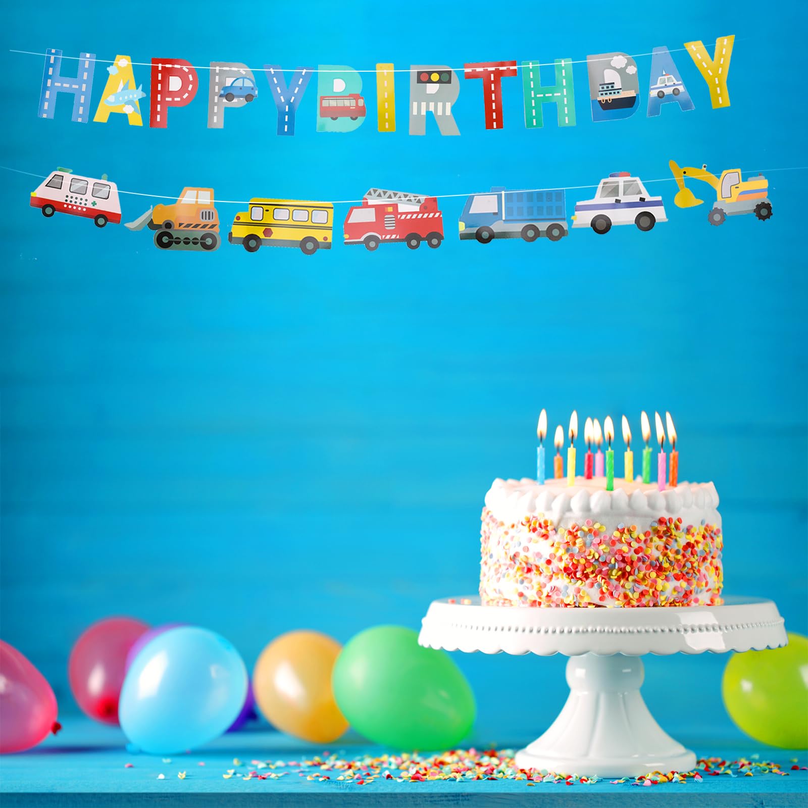 Geburtstagsdeko Set Für Mädchen - Happy Birthday Banner Mit Schneeflocken-Girlande & Anhängern