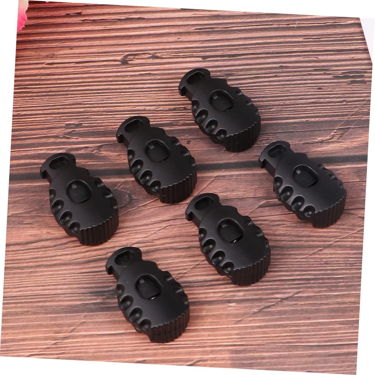 50pcs Plastic Adjustment Buckle Round Locks Elastic Cord Locks Spring Button Clothes Spring Fastener Luggage Lanyard Stopper High Strength Nylon Plastic Material