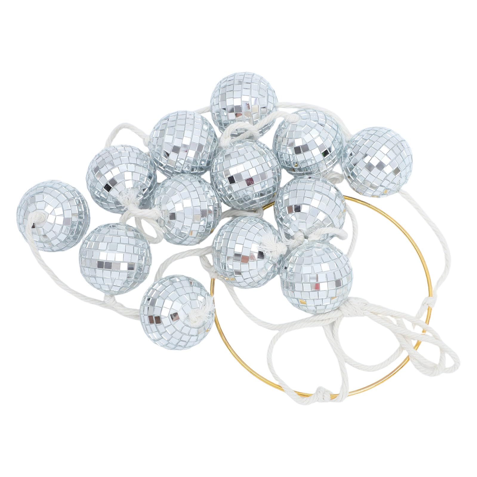Boules disco suspendues résistantes aux intempéries GARVALON miroir argenté pour jardin
