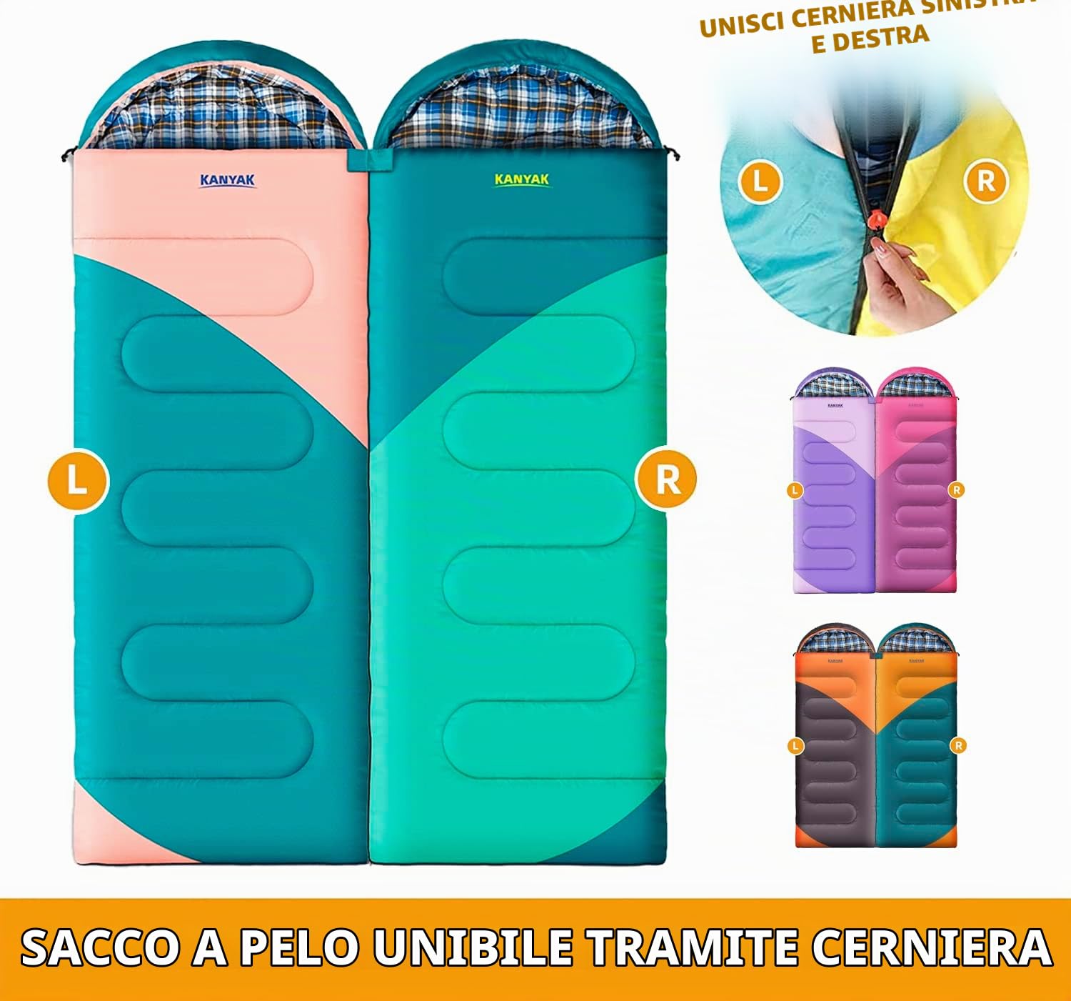 Sacco a pelo da campeggio, -0 °C, sacco a pelo per adulti, bambini, adolescenti, caldo, invernale, per 3-4 stagioni, campeggio, attrezzatura da campeggio, viaggi e attività all'aperto