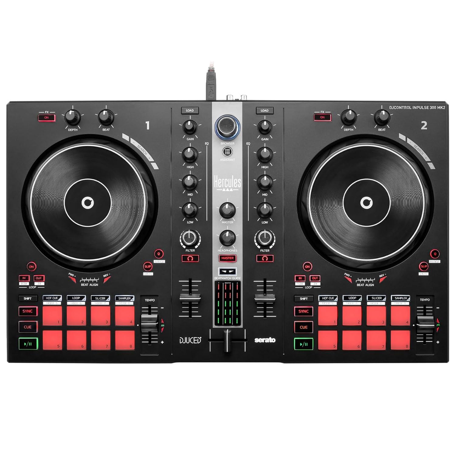 Hercules DJ Essentials Kit DJ-Set mit keepdrum Laptopständer Schwarz