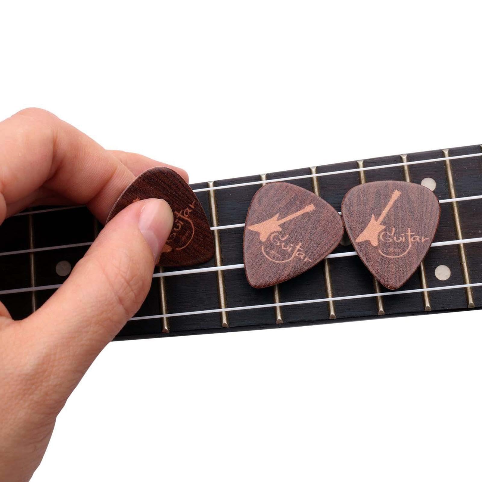 Small Guitar Pick, 5 Pieces Finger Picks, Bass Picks Grip, Creative Ukelele Pick, Acoustic, Guitar Plectrums Picks, Easy To Use, Portable for Your Electric, Acoustic and Guitar