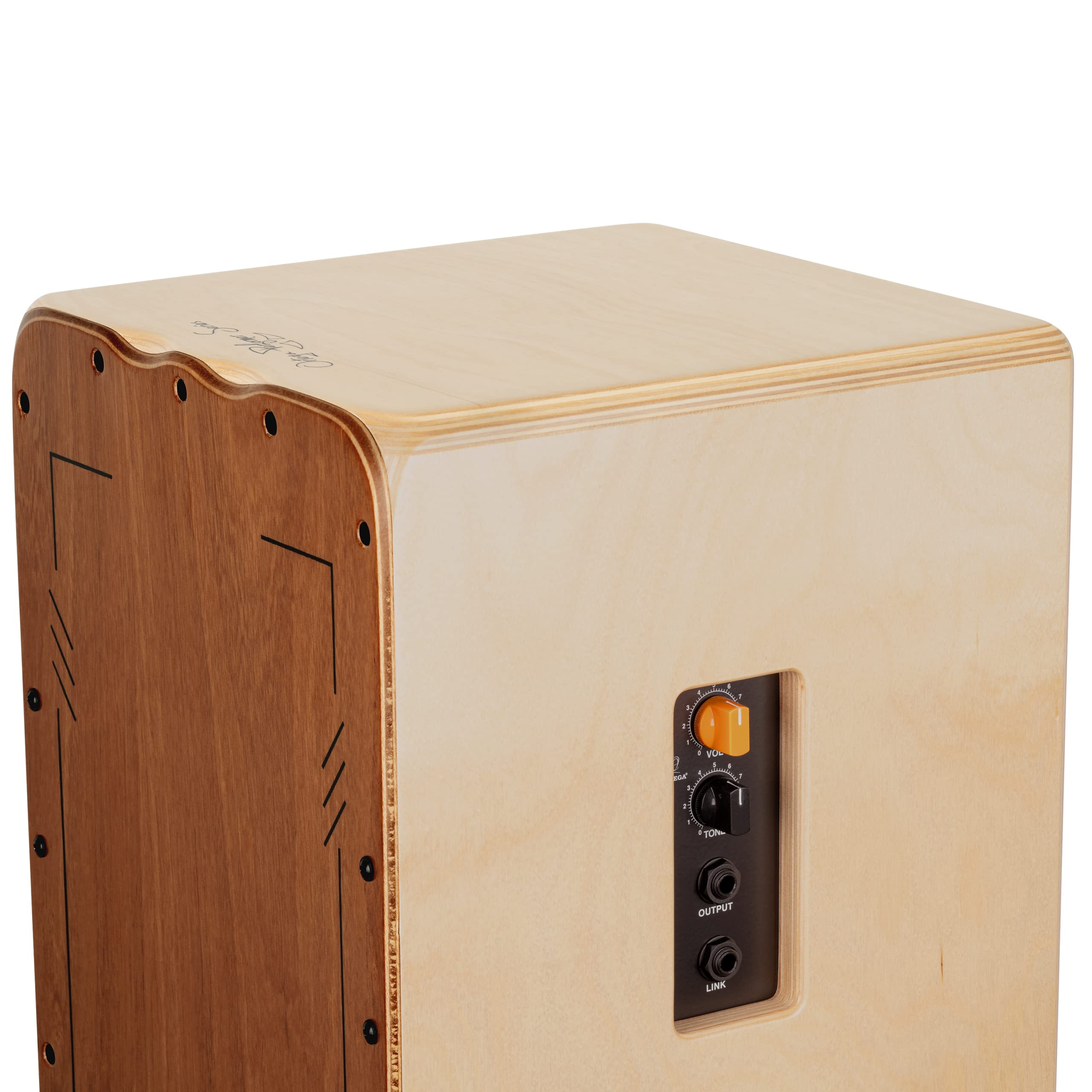 Ortega Guitars Performer Series Cajon – Caisse Claire Grand Format pour Gaucher avec Micro – Surface de Frappe Cèdre, Naturel Satiné (OCJPF-2-L)