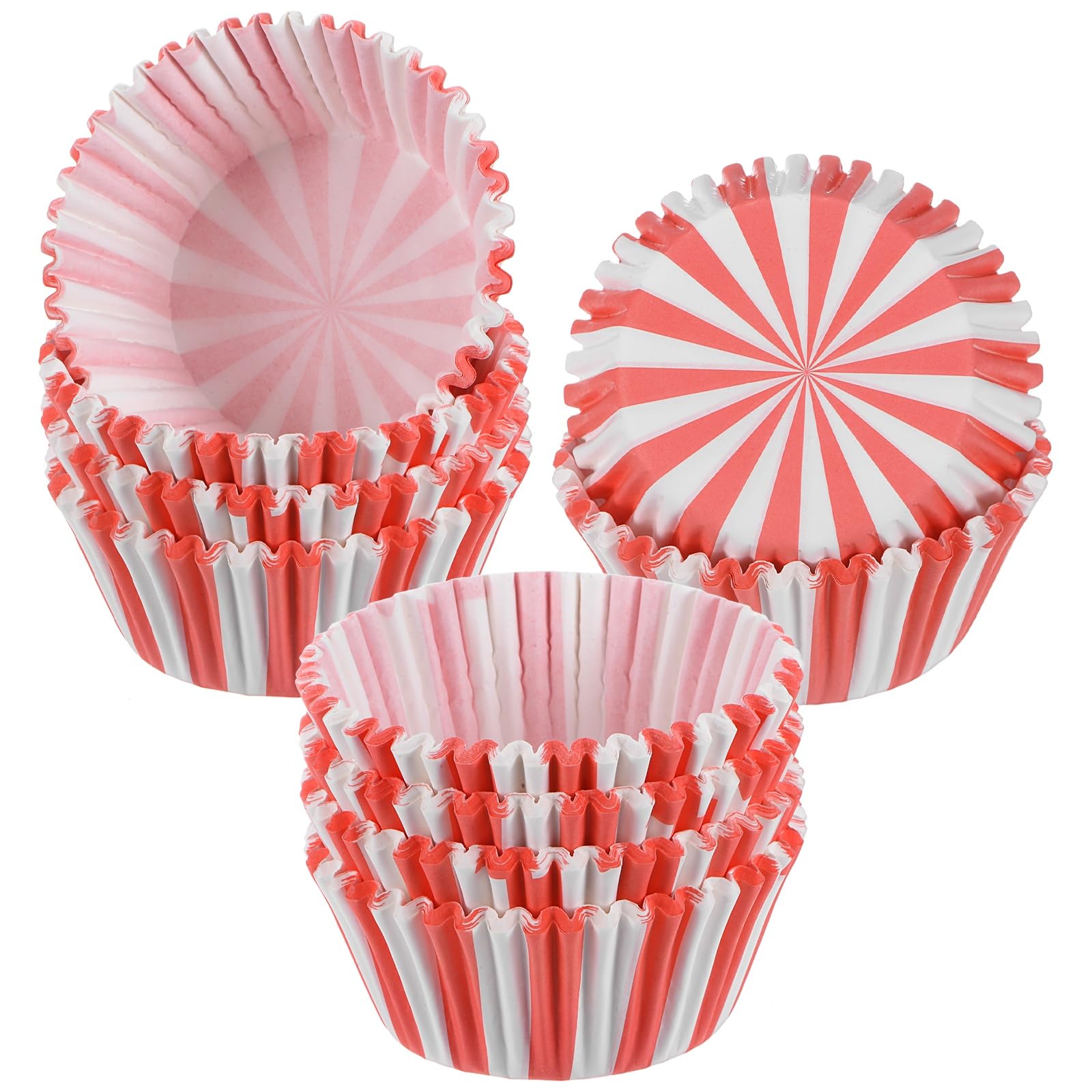 M METERXITY 200-Pack Standard Cupcake Liner for Baking Red/White