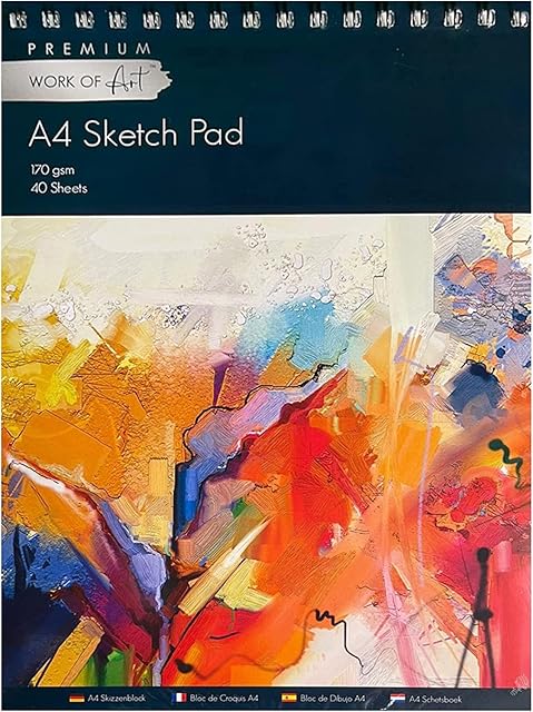 1ABOVE Artists Sketch pad ,Spiral Bound Sketch Pad Sketch Paper for Artists. Ideal for The Studio, School Or at Home - 170gsm Cartridge Paper (A4)