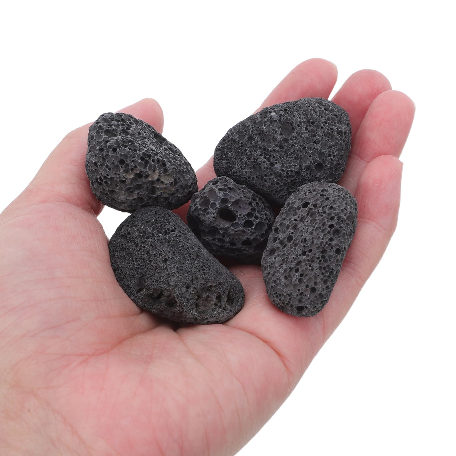 6 Beutel Saunaofensteine aus Natürlichem Vulkanstein 600g Schwarz für Traditionellen Dampfraum mit Effizienter Dampferzeugung und Verbesserter Dampfdiffusion