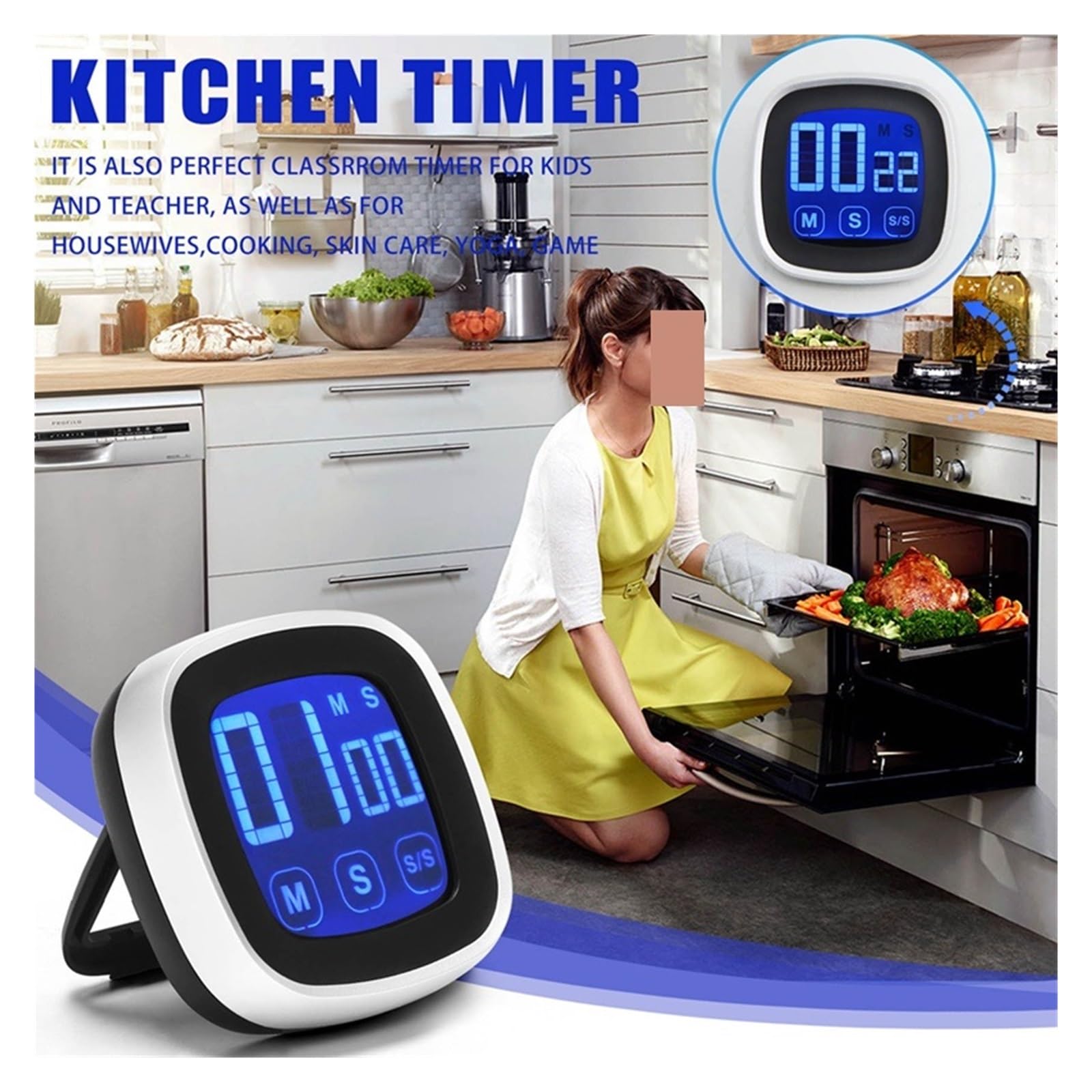 Temporizzatore Da Cucina For Cucinare Touchscreen LCD For Aula For Bambini Digitale For Riunioni Di Gioco Fitness Affidabile Ed Efficiente