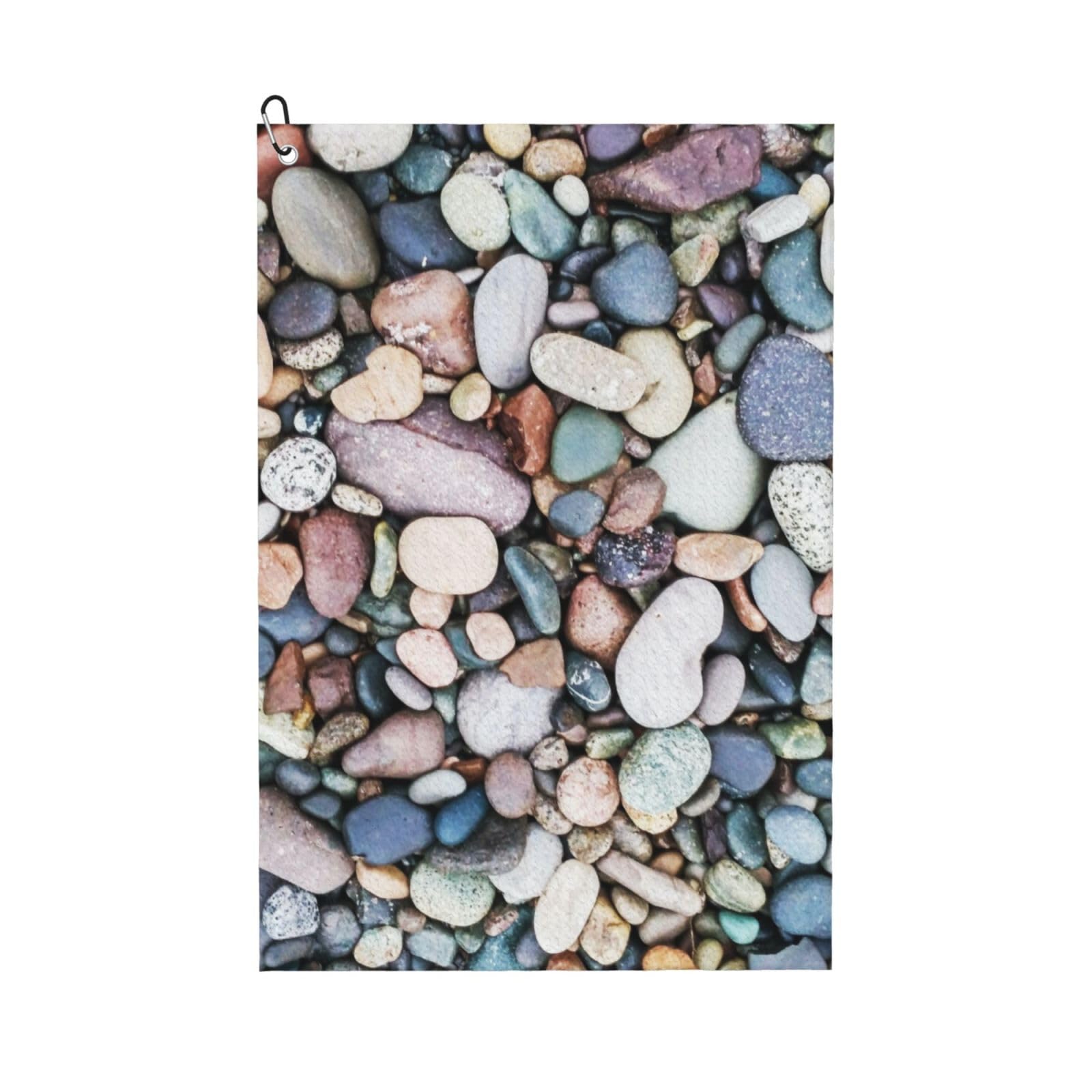 Hnnkloy Beach Colored Pebbles Print, 16x24 in Portable Waffle Golf Towels with Carabiner Clip for Golf Bag