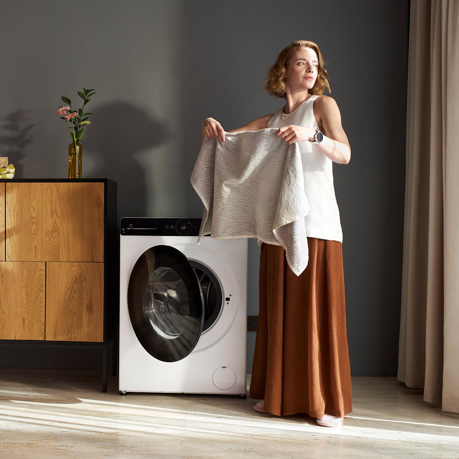Xiaomi Mijia Front Load Washer Dryer Pro 9 kg Lavado / 6 kg Secado, A-25% | Doble autodosificación, Lavado ultrarrápido, Refresco e higiene con vapor, Control inteligente, Eficiencia de lavado A-25 %