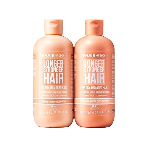 HAIR BURST Shampoo and Conditioner Set For Dry & Damaged Hair — Moisture Locking, Breakage Reducing, Colour Protecting - Enriched with Vitamin B5, Almond Oil & Fig Extract - Silicone Free UK Made - Dry & Damaged Hair
