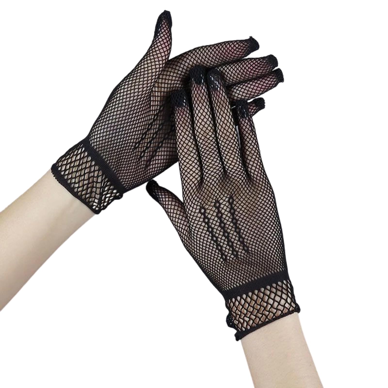 Maxtonser Elegant Stretchy Fish Net Gloves For Weddings Formal Event Elastic Short Gloves Breathable Comfortable Handwear for Party