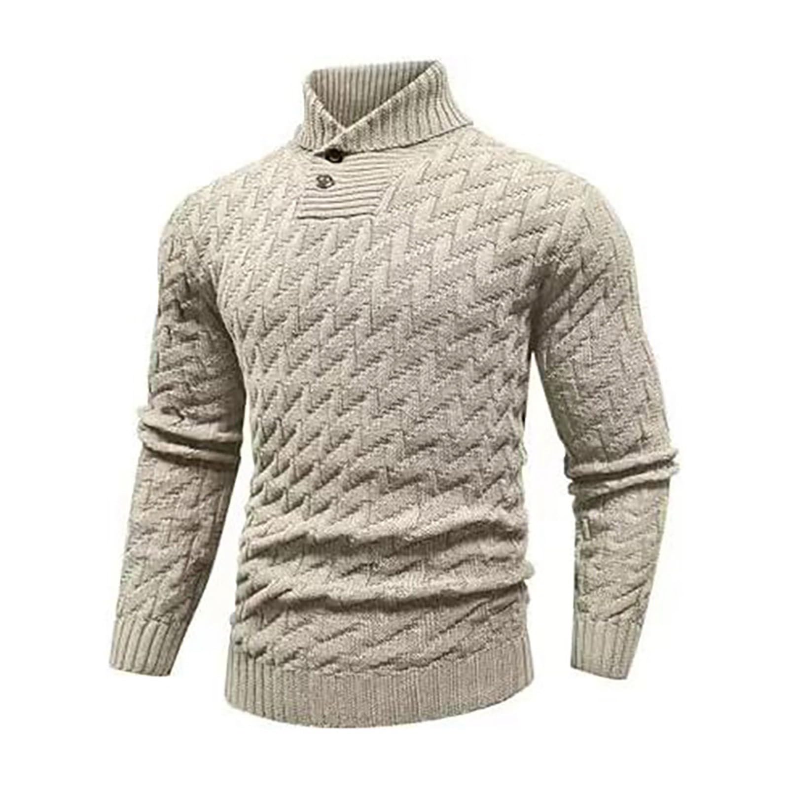 Pullover Homme,Pull Homme Hiver Chaud,Pull en Maille Tendance col Rasoir Coupe ajustée pour Loisirs et activités Outdoor Puissant Polyvalente et stylée