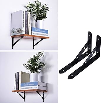 Amazon.co.jp: 三角ブラケット30cm、L字型の棚受け金具、黒2個