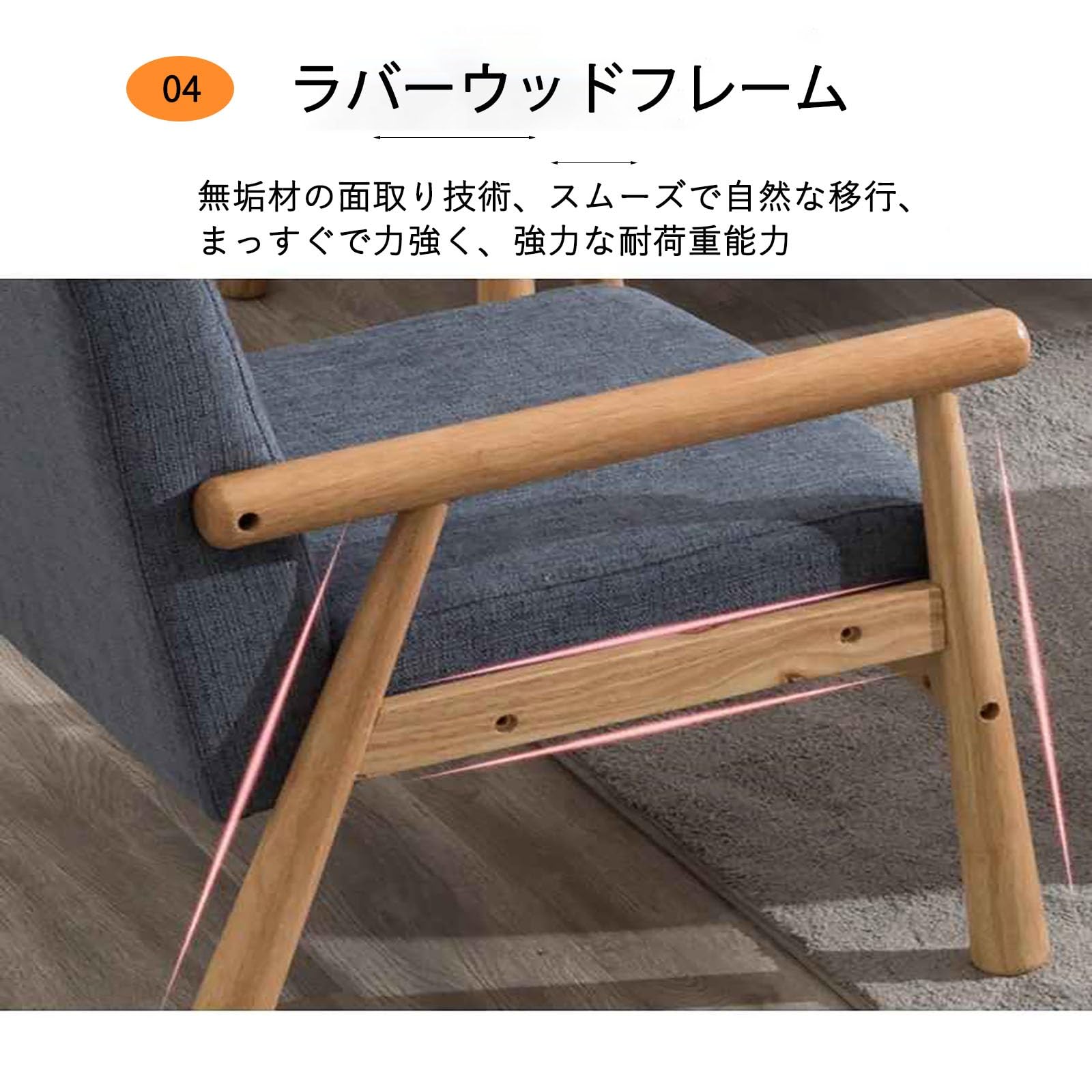 Amazon｜MBBTAG 木枠ソファ 木製肘掛けソファ 2人掛けソファ 3人掛け 