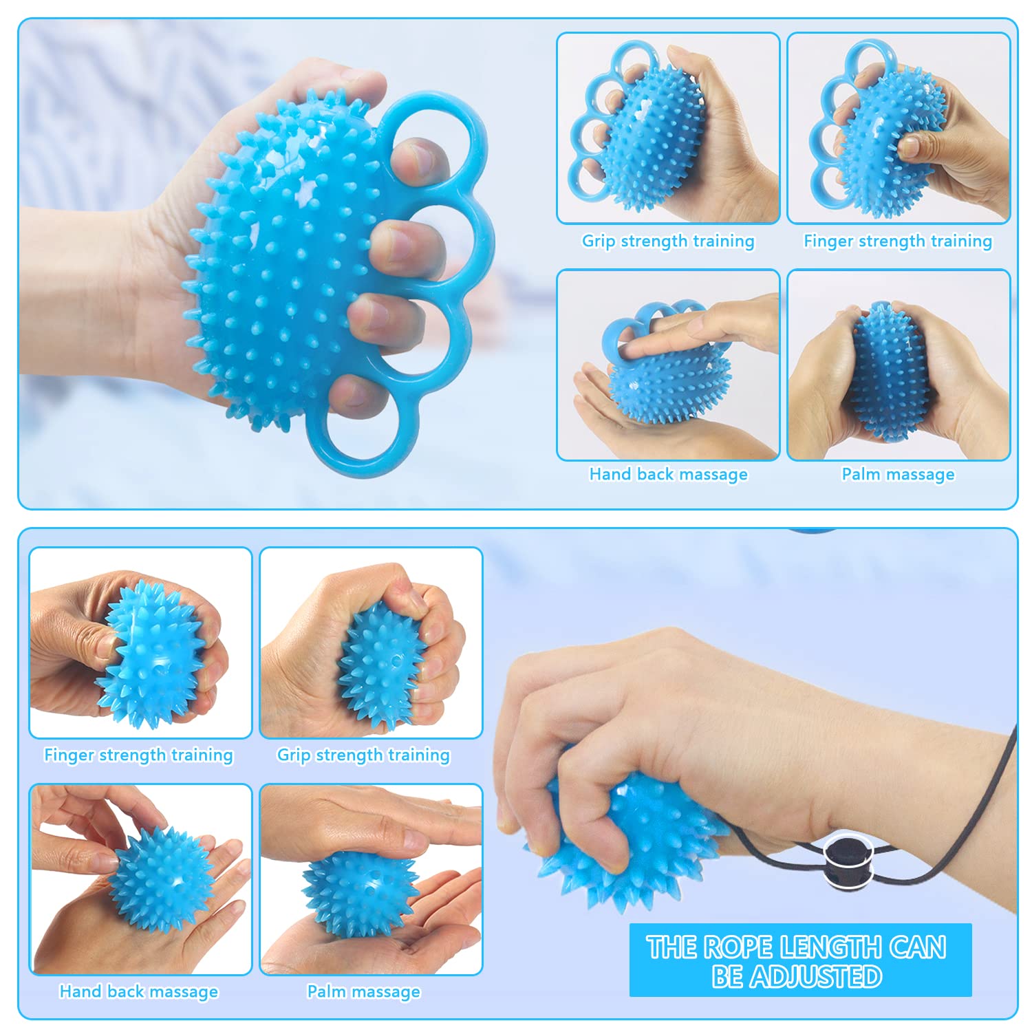 Skythrive 2 Pièces Balle Reeducation Main, Balle Anti-Stress pour