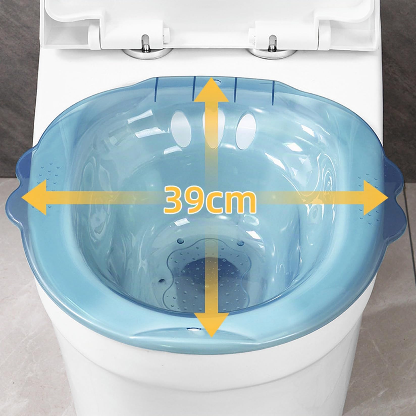 Baignoire de siège portable au-dessus des toilettes, bidet portable anti-débordement, fixation de bidet capacité pour hémorroïdes, soins privés post-partum, bleu, décor