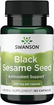 Swanson Full Spectrum Black Sesame Seed 500 Milligrams 60 Capsules