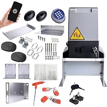 4400IB Automatic Sliding Gate Opener with APP Control and 4 Remotes, 750W Electric Sliding Gate Security System Kit Wireless Keyboard for Sliding Gate Opener Up to 40ft