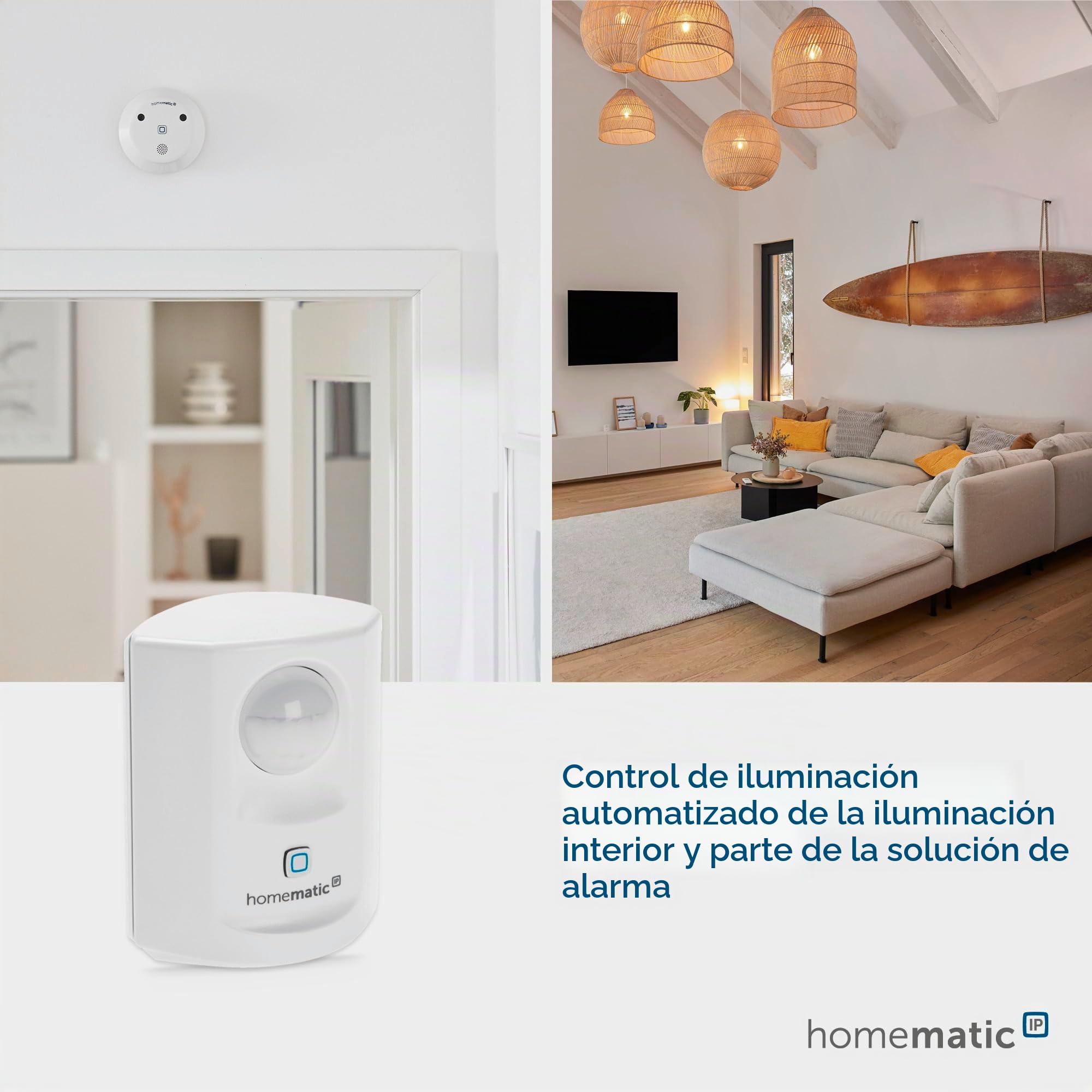 Detector de Presencia Homematic IP, Blanco, 142722A0, 1.5V