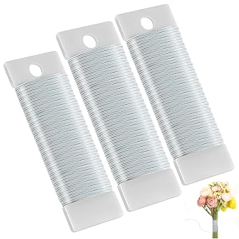 WDAHDHP White Metal Floral Wire, 3 Roll 115 Yards 22 Gauge Wire Wreath Wire, Flexible Paddle Wire Florist Wire for Crafts Christmas Wreaths Tree Flower Arrangement Garland