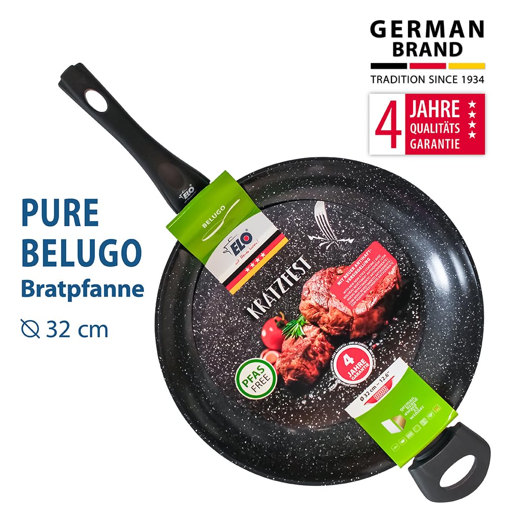 ELO Bratpfanne Belugo 32 cm, geschmiedetes Aluminium – antihaft | Induktion, kratzfest, ELODUR® Select Antihaftversiegelung, Griff mit Flammschutz, spülmaschinengeeignet