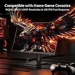 KOORUI 24 Inch Gaming Monitor, QHD 1440p Computer Monitor, 180Hz, 1ms (GTG), Fast IPS Display with Adaptive Sync, HDR 400, HDMI 2.0, DP 1.4, Tilt Adjustable, VESA Mountable, Black, G2421V
