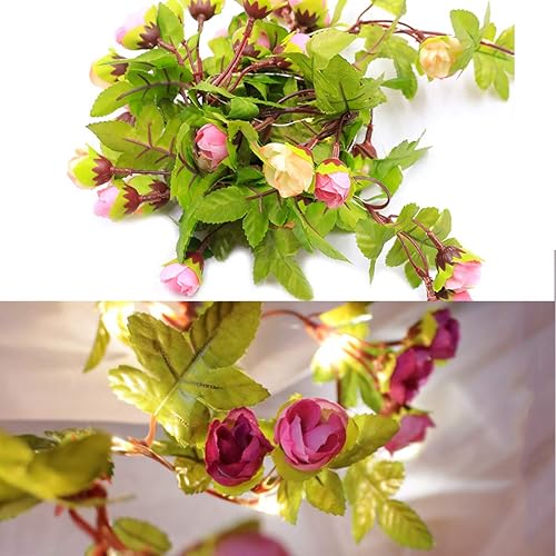 Miniatura 3 de Guirnalda de luces con 8 modos de luz, 6 pies, 20 luces LED de rosas para decoración de interiores y exteriores, luz de hadas para mujeres, boda,