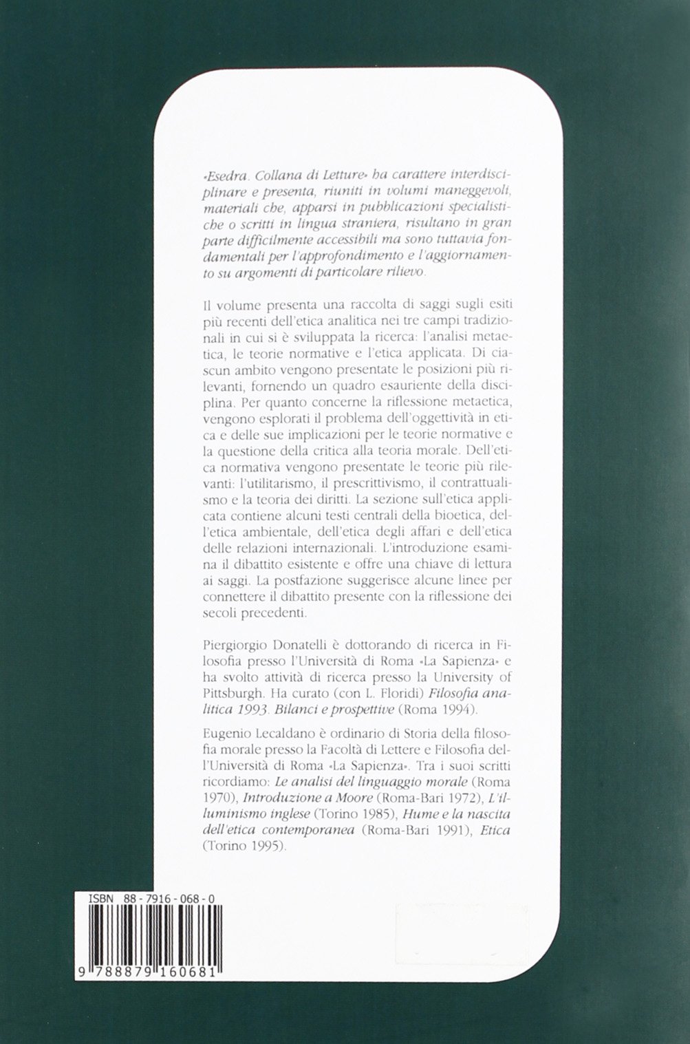 Etica analitica. Analisi, teorie, applicazioni