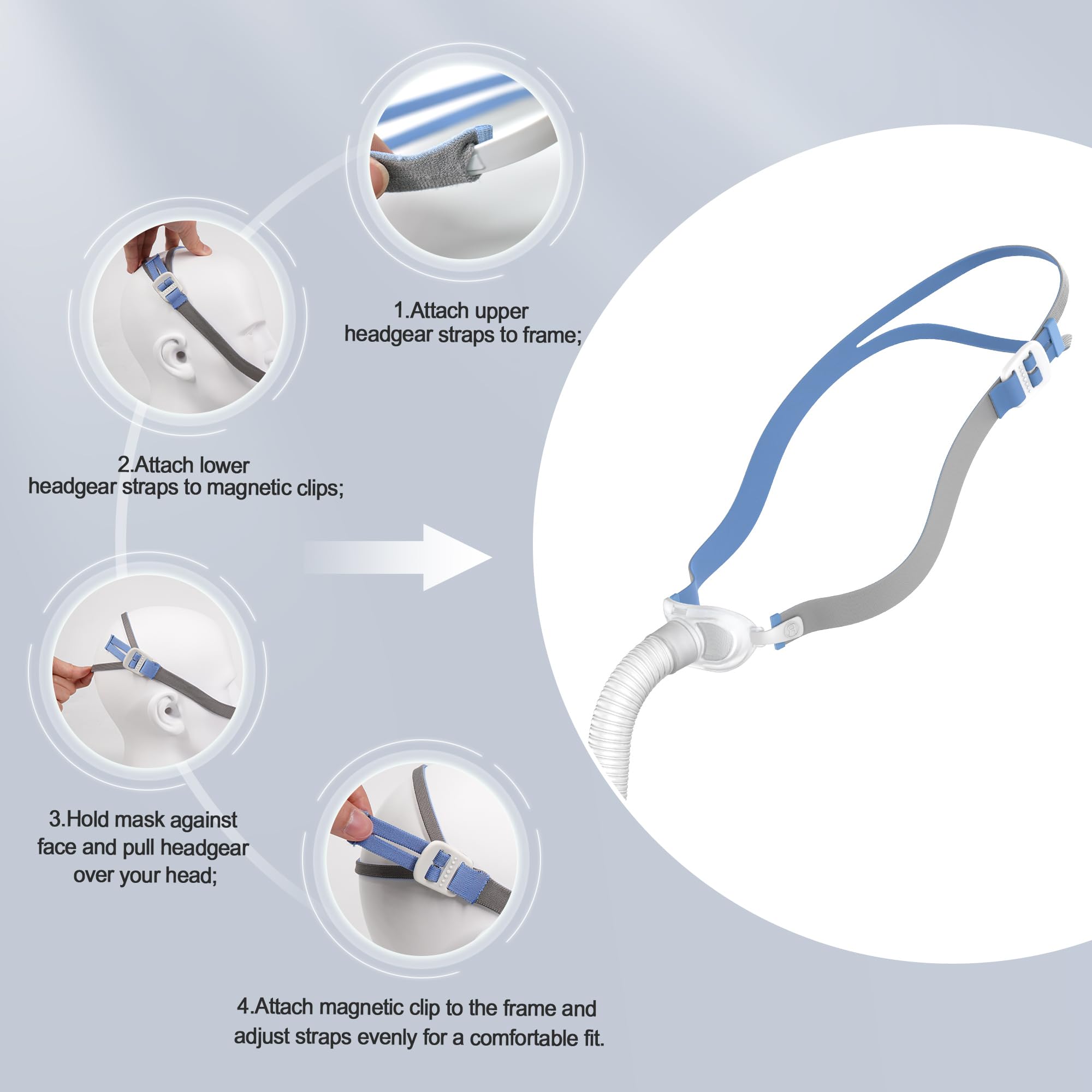 Ensemble complet de cadre tubulaire de rechange pour P10, cadre tubulaire compatible avec Airfit P10, kit de cadre tubulaire (sans coussin)