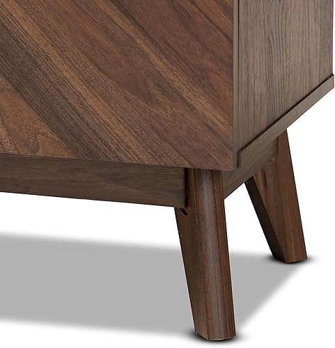 Miniatura 7 de Baxton Studio Hartman Mid-Century - Gabinete moderno de madera con acabado marrón nogal
