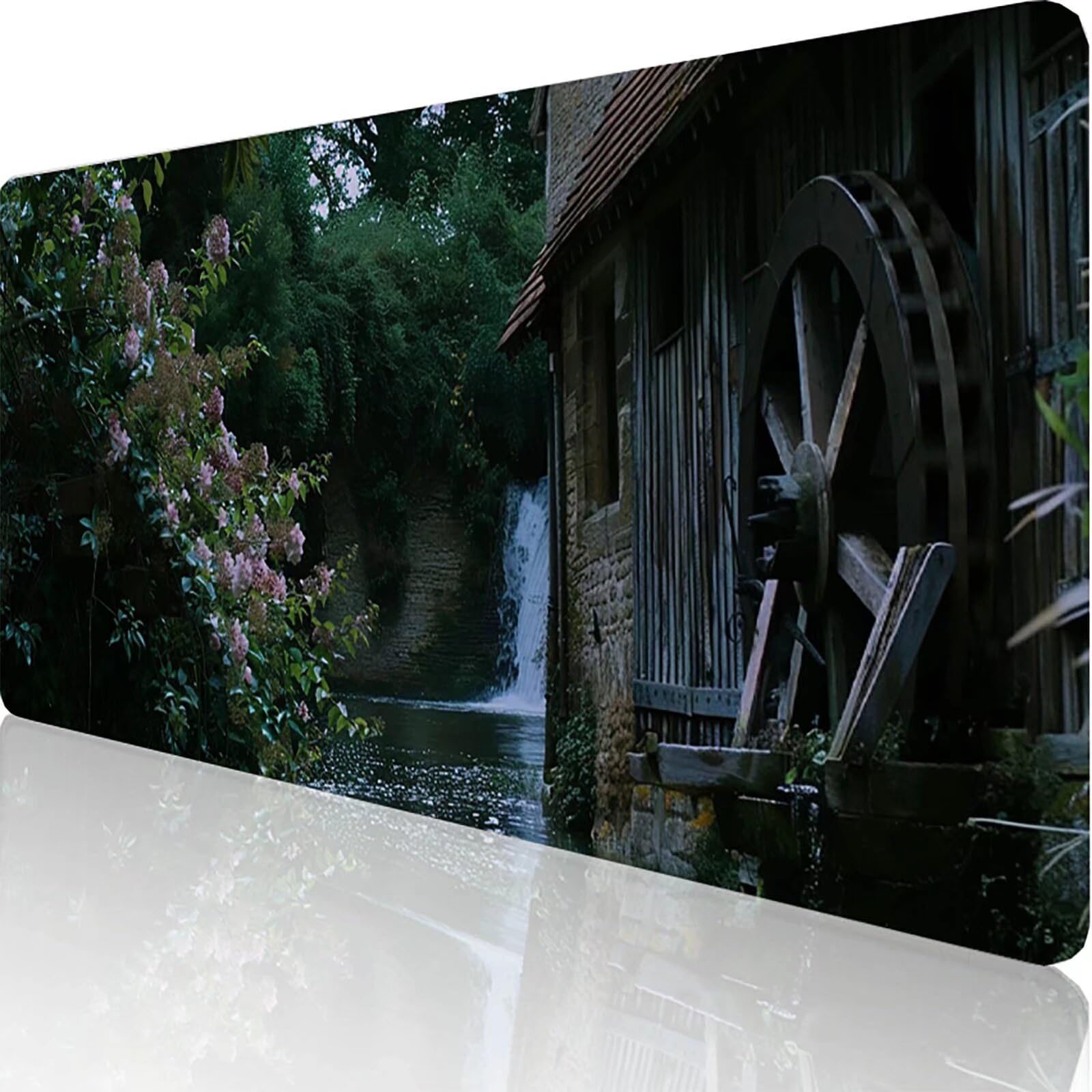 Zielona podkładka pod mysz z kwiatami XXL 1400 x 600 x 3 mm podkładka pod mysz do gier akcesoria biurowe, zmywalna, antypoślizgowa guma, wysoka precyzja i szybkość, pod biurko ręczne dla gracza 2-G-9