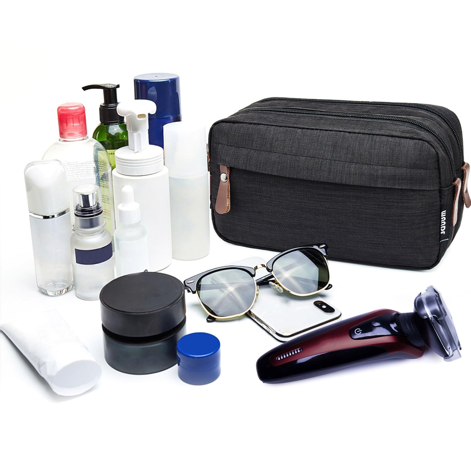 WANDF Astuccio da toilette da uomo da viaggio, borsa da bagno, accessori da viaggio, astuccio per trucco, da donna, organizzatori di servizi igienici