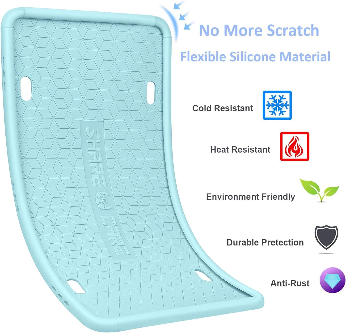 1 Pack Silicone License Plate Frame, Front Back License Plate Cover, License Plate Bracket Holder Rust-Proof, Rattle-Proof, Weather-Proof for US and CA Standard Car (Dark Blue) - Image 2