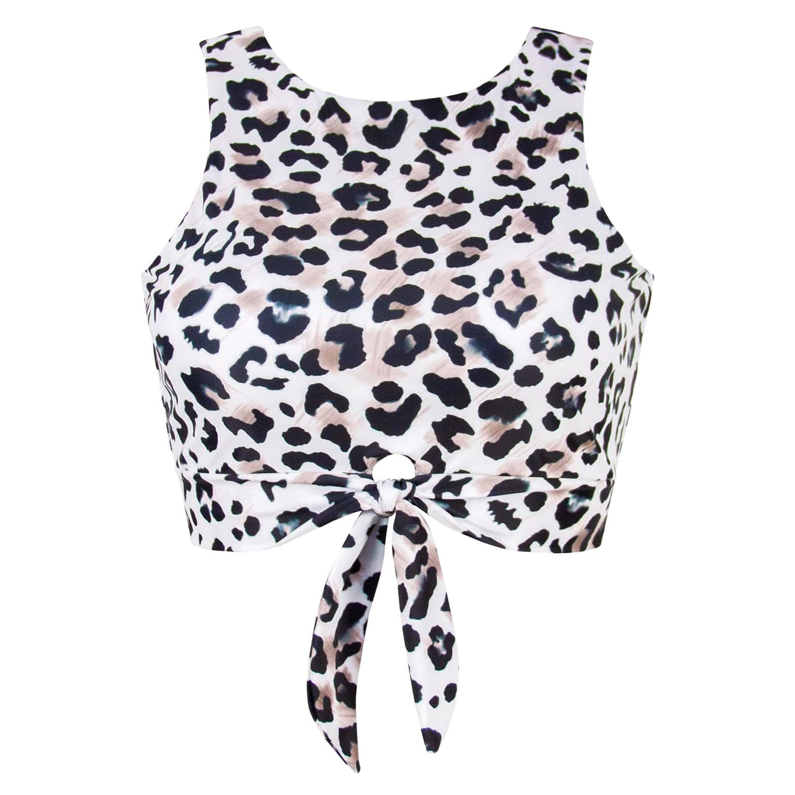 Bikini dla kobiet bikini strój kąpielowy top wycięcie węzeł przedni dekolt dekolt wysoki tank crop, miętowa zieleń, XXL