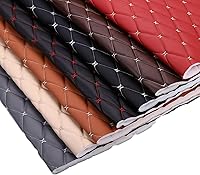 Vista 3 de Tela de espuma acolchada de vinilo de piel sintética de diamante con respaldo de espuma de 1/4 pulgadas de grosor para tapicería, cabeceras