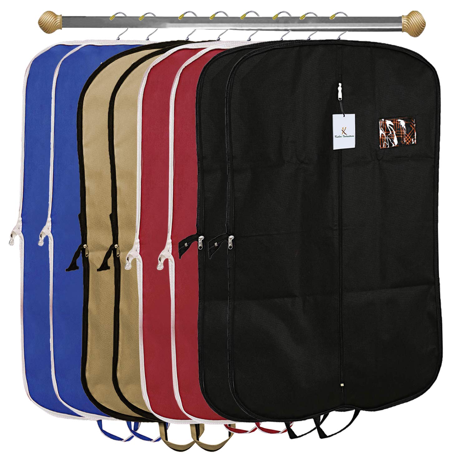 Kuber Industries 8 Pieces Foldable Non Woven Men's Coat Blazer Suit Cover (Black & Maroon & Brown & Royal Blue) -CTKTC41795