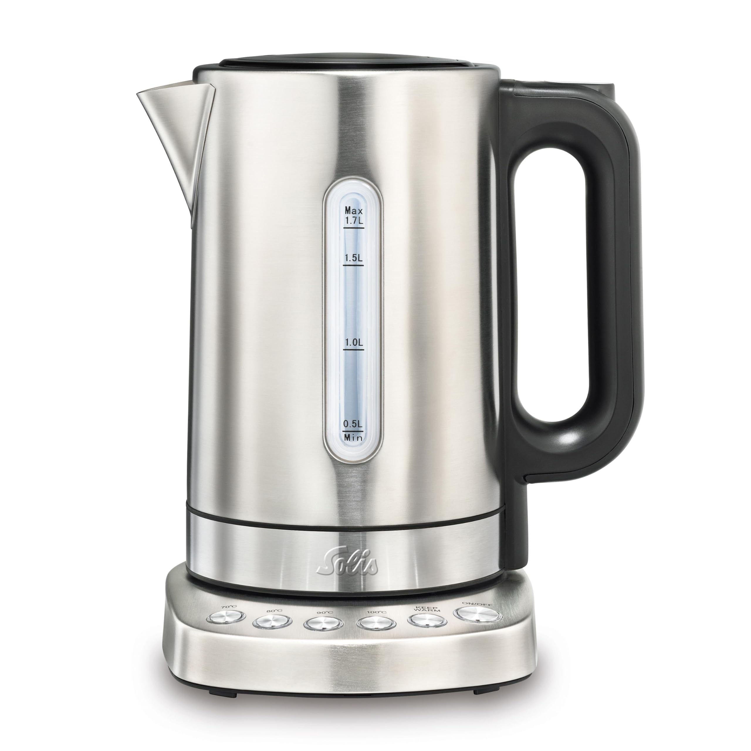 Solis Wasserkocher Vario Temp Kettle 5516 - Wasserkocher mit programmierbarer Temperatureinstellung - Teekocher - Mit Warmhaltefunktion - Kalkfilter herausnehmbar - 1,7 L