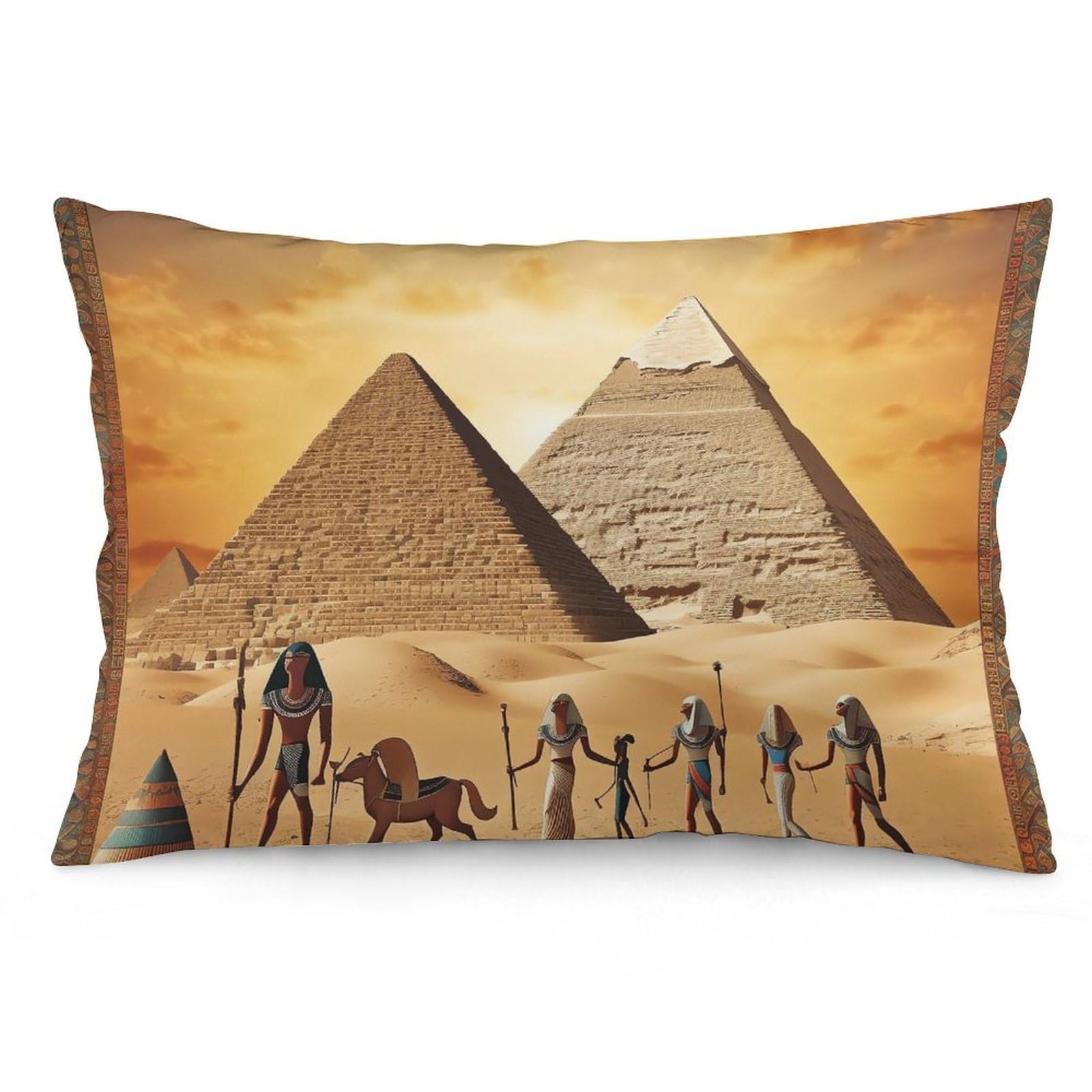NTVOWPZO 2 Pack Decoration Throw Pillow Covers 16 "x24 Pillowcases Covers Ancient Egypt Pillowcases Modern Farmhouse Home Decor Sofa Cushions Covers for Couch Bed Living Room