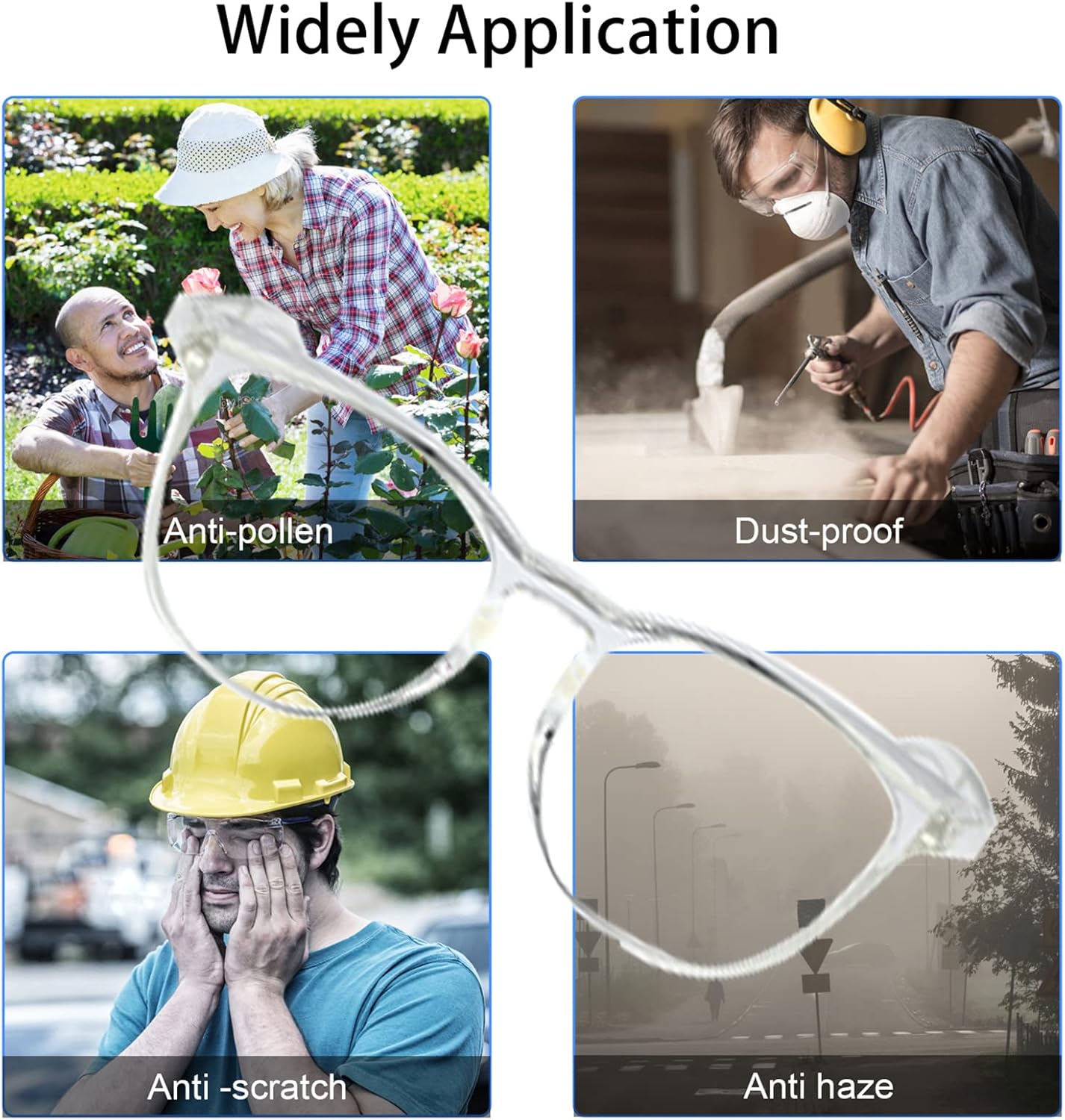 Safety Glasses for Women Men Clerar Anti Fog Stylish Goggles Side Shields Eye Protection for Adult - Image 2