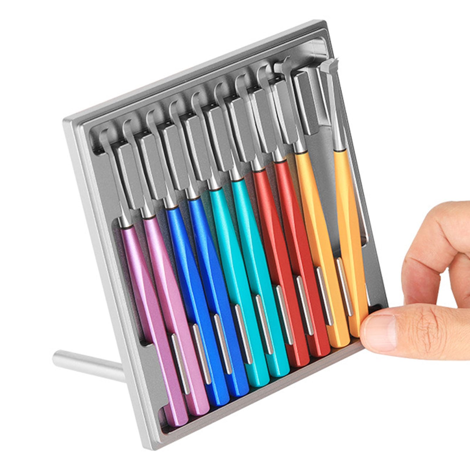 Set di sollevatori manuali precisi per orologi, 10 pezzi, in lega, con scatola trasparente per una manutenzione efficiente degli orologi, set di manutenzione