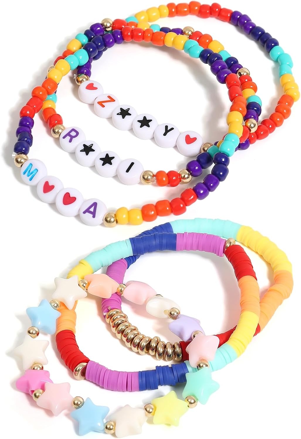 for Korea-Pop Merch Bracelets Inspired Bracelets,6PCS Stackable Stretch Bracelets for Korea-Pop Stuff Fans Cosplay Outfit Gifts Accessories Jewelry Birthday Christmas