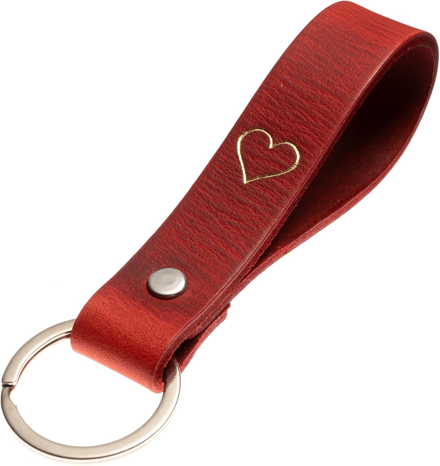 ELBERCRAFT® Sleutelhanger leer cadeau voor vrouwen of mannen plantaardig gelooid bruin met gravure 12 cm Made in Germany Leather Keychain, Held, 12 cm, Klassiek