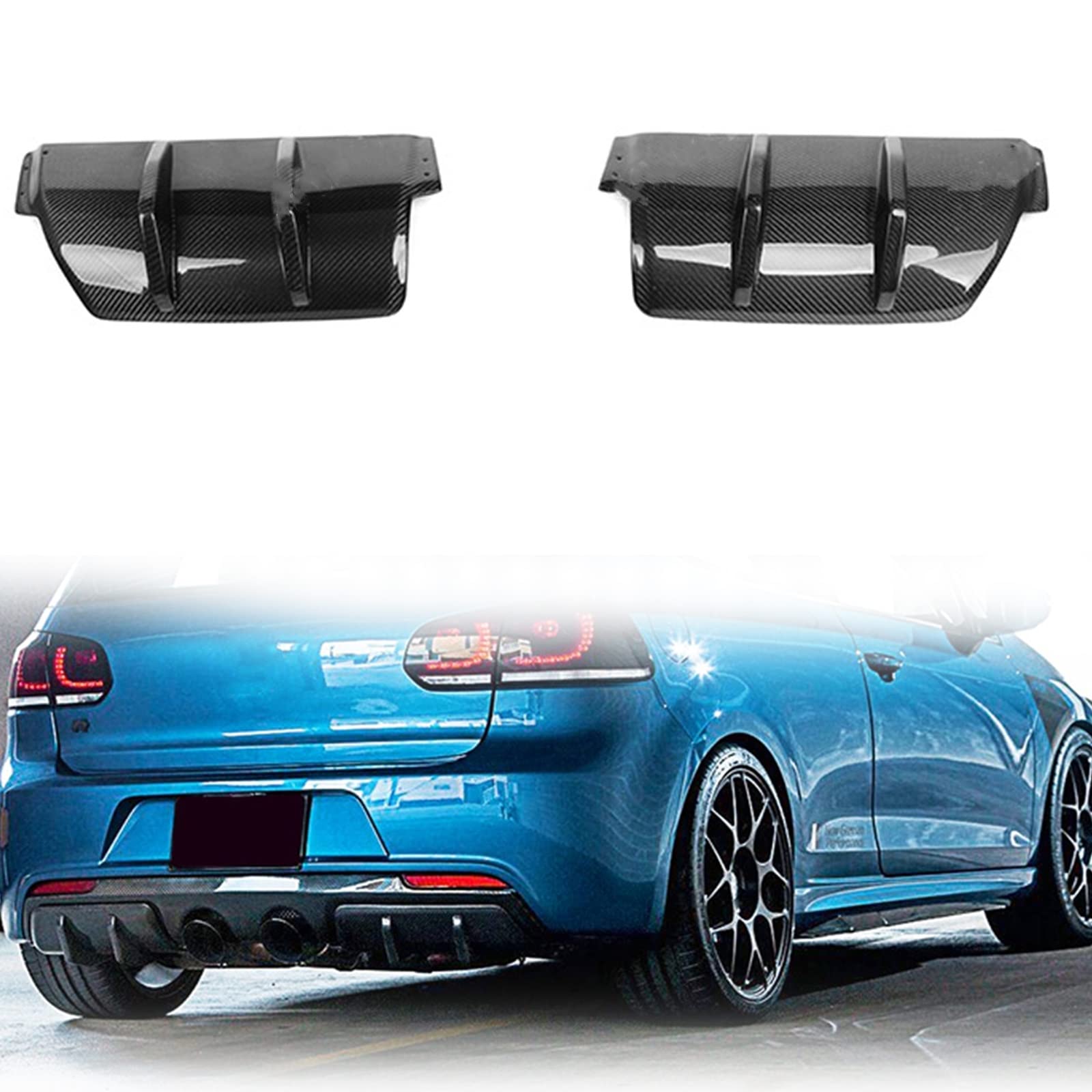 Diffuseur latéral Golf 6 MK6 R20 carbone lèvre spoiler pare-chocs arrière 2010-2013