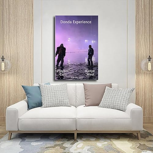 Miniatura 5 de Okeymed Póster de Playboi Carti y Kanye West de Yeezus Rapper, póster de lona con cubierta de música, póster de lienzo para decoración de