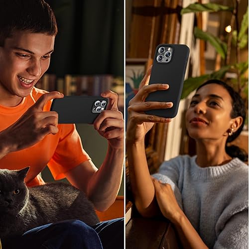 Miniatura 3 de Cordking Funda diseñada para iPhone 15 Pro, funda de silicona ultra delgada, a prueba de golpes, con forro de microfibra suave antiarañazos, 6.1