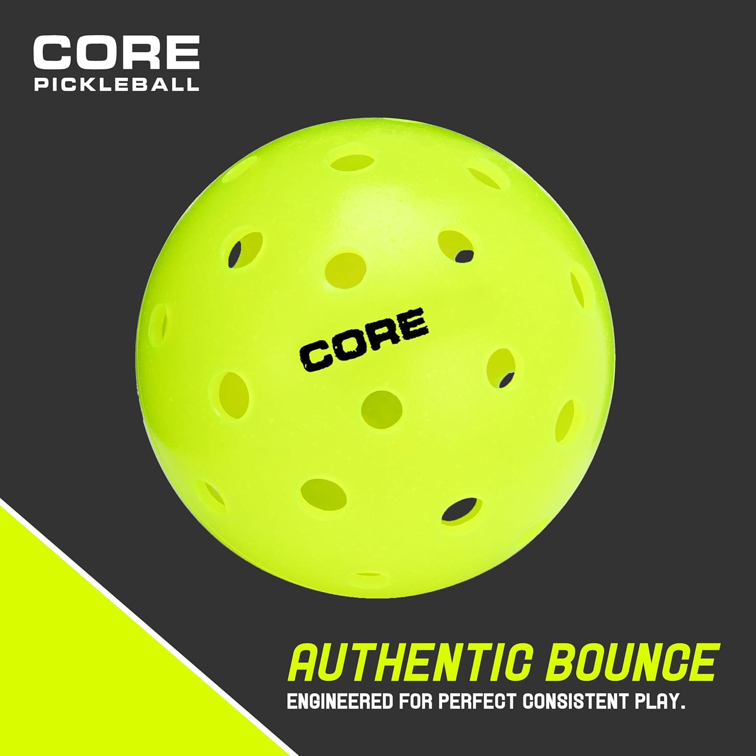 CORE Pickleball: PRO-40 | Outdoor Pickleball Balls - Durable, Regulation Size - USAPA Tournament Approved & Official Brand-Pickleball World Cup